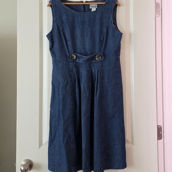 Robbie Bee Dresses & Skirts - Vintage 90s Robbie Bee Midi Denim Skirt Button Cinched Front Wmns 10 Cotton Boho